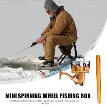 Прочная Удочка комбинированная износостойкая портативная 1 м телескопическая мини-спиннинговая Удочка в форме ручки Удочка с катушкой