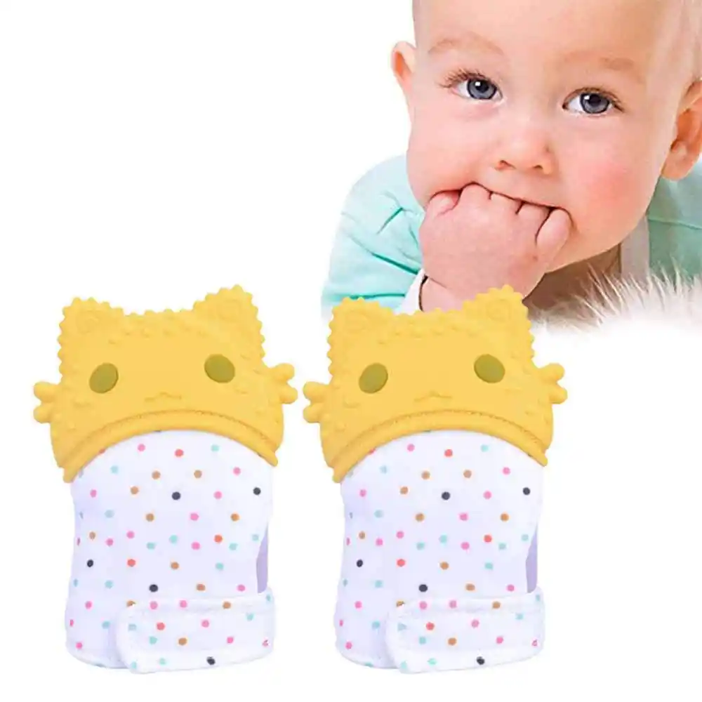 silicone baby teething mitten