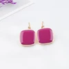 Simple Cute Square Enamel Drop Earrings Pink Gold Color For Women Fashion Jewelry Wholesale Free Shipping ► Photo 3/6