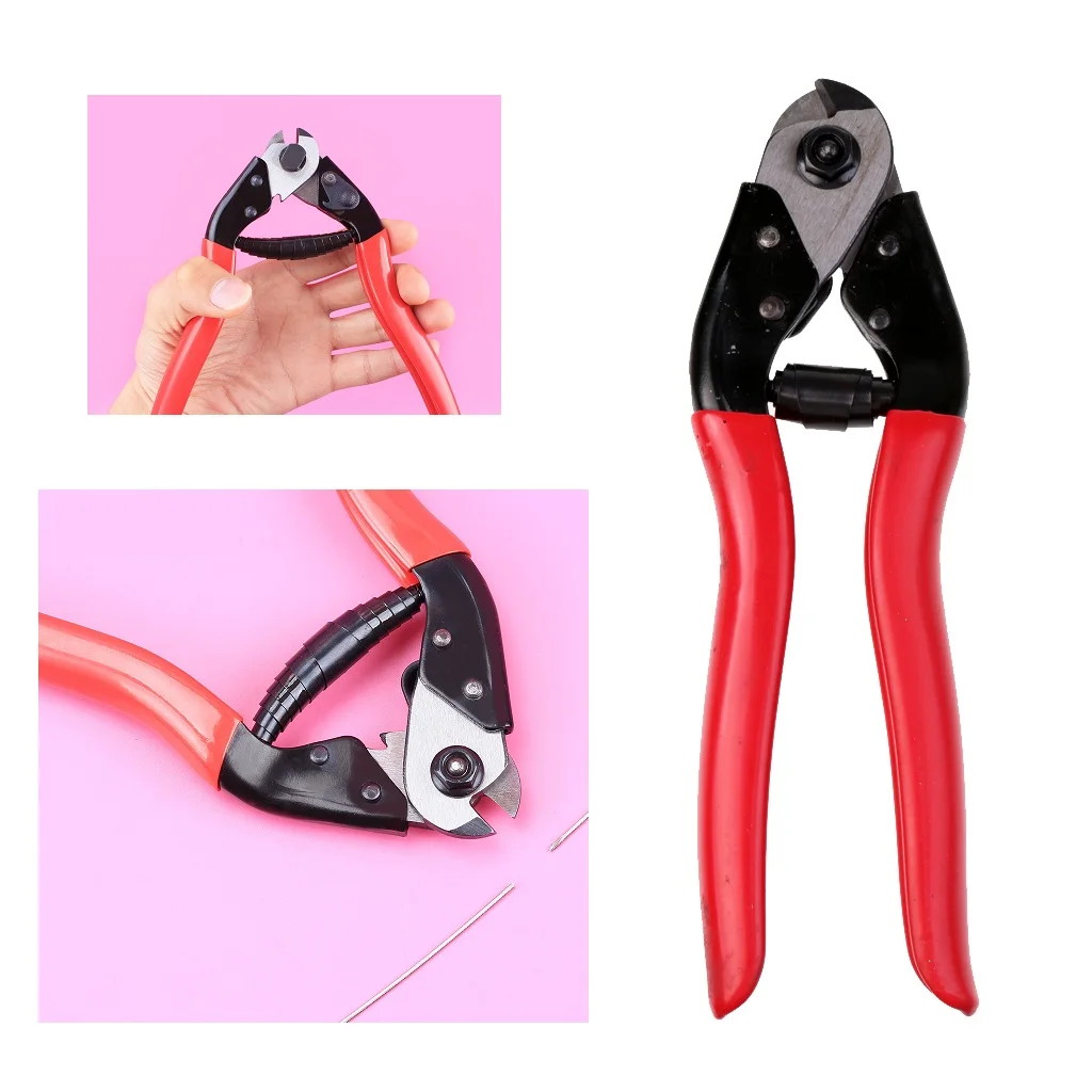 Red Handle Wire Cable Cutting Plier Cutter Stripper for Bike Repair and Electrician Use