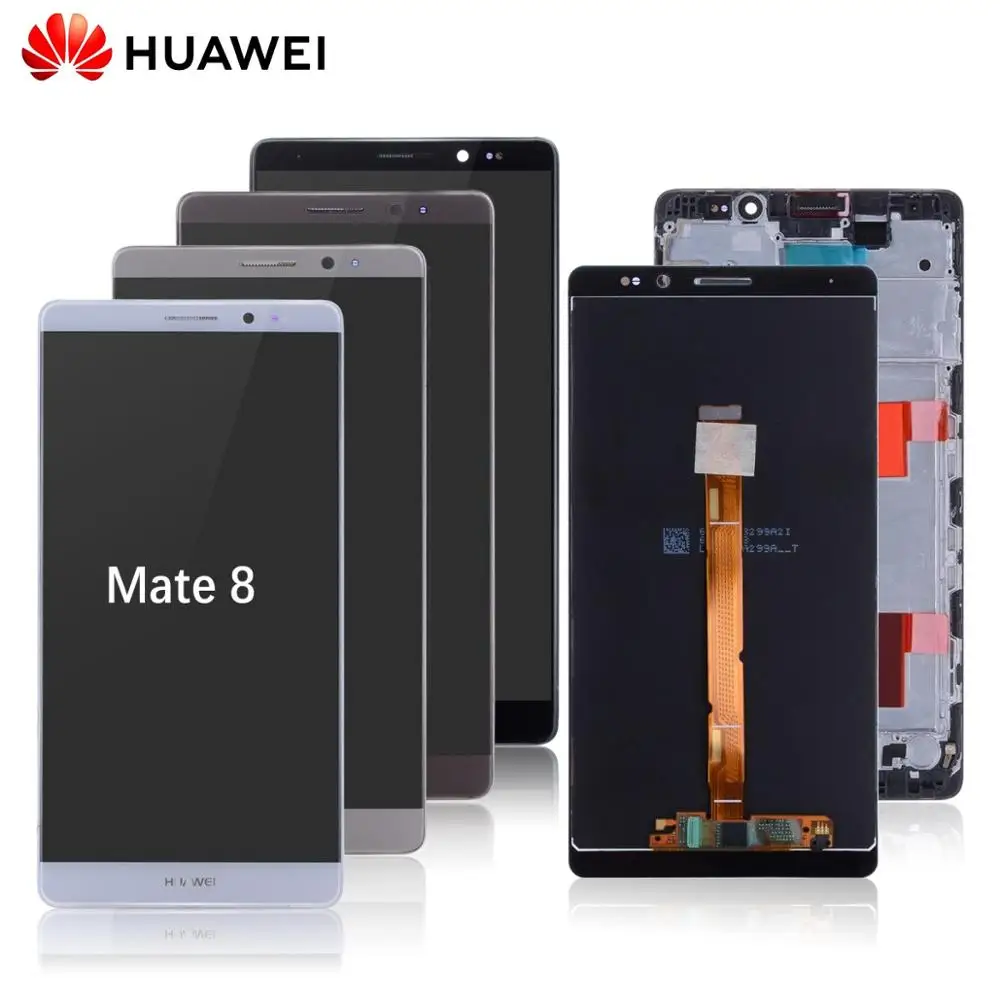 Pаспродажа Дисплей для HUAWEI Mate 8 LCD в сборе с тачскрином на рамке Оригинал 6.0 черный белый золото кофе мокко