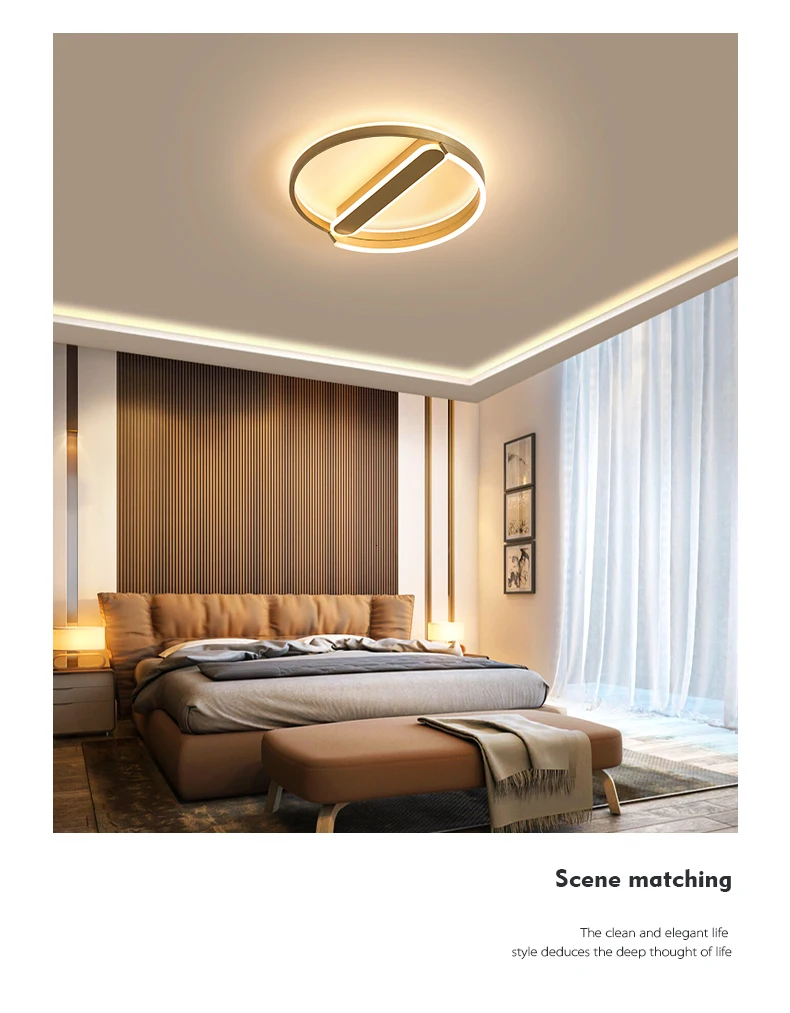 Modern LED Ceiling Lights for Bedroom Living room Coffee Gold finished Round led ceiling lamp home lustre avize ceiling lighting