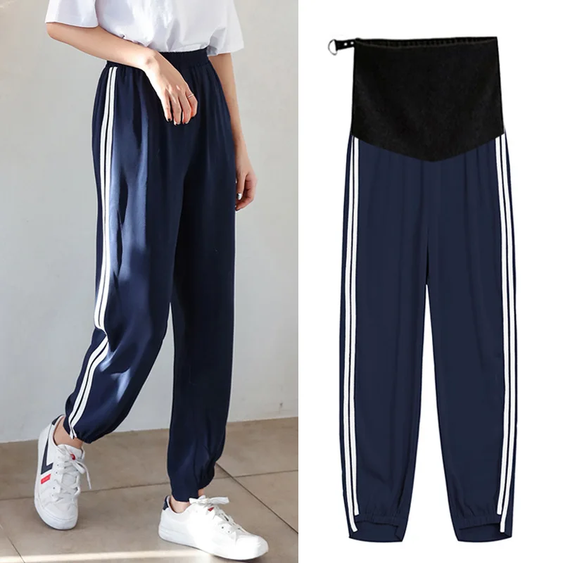 

Maternity Clothes Summer Wear Korean-style Pregnant Women Casual Pants Beam Leg Athletic Pants Harem Baggy Pants Abdominal Suppo