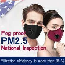 Анти-дымка рот-заглушить Дыхание хлопок дышащий многоразовые анти-бактерии PM2.5 фильтр с активированным углем маска для лица против пыли