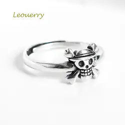 Leouerry, Винтажное кольцо со скелетом, 925 пробы, серебро, креативный, аниме, пират, король, хвост, кольца для женщин, 925, серебряное кольцо