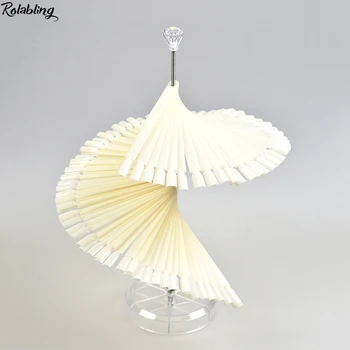 

120pcs Spiral Nail Art Display False Nail Practice Acrylic UV Gel Nail Polish Card Color Chart Board Natural/Clear Tips Stick