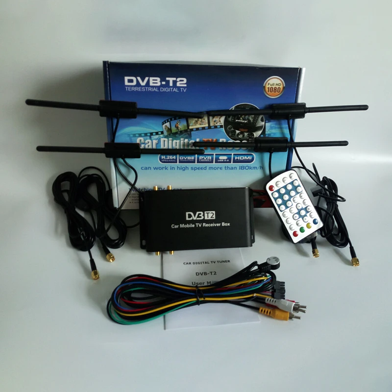 

4 Antenna Car Digital TV Box High-speed Mobile HD Receiver Dvb-t2 H.265 Germany Czech Set Top Box