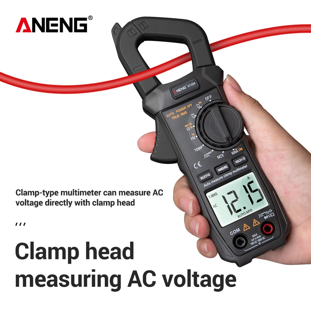 

Electrician Digital Multimeter Auto Range Clamp Meter Voltmeter ST209 400V 6000 Counts True RMS Amp Current Tester for Mesuring