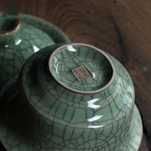 [GRANDNESS] Longquan Celadon фарфоровые фотографические чашки потрескавшееся глазурье 150