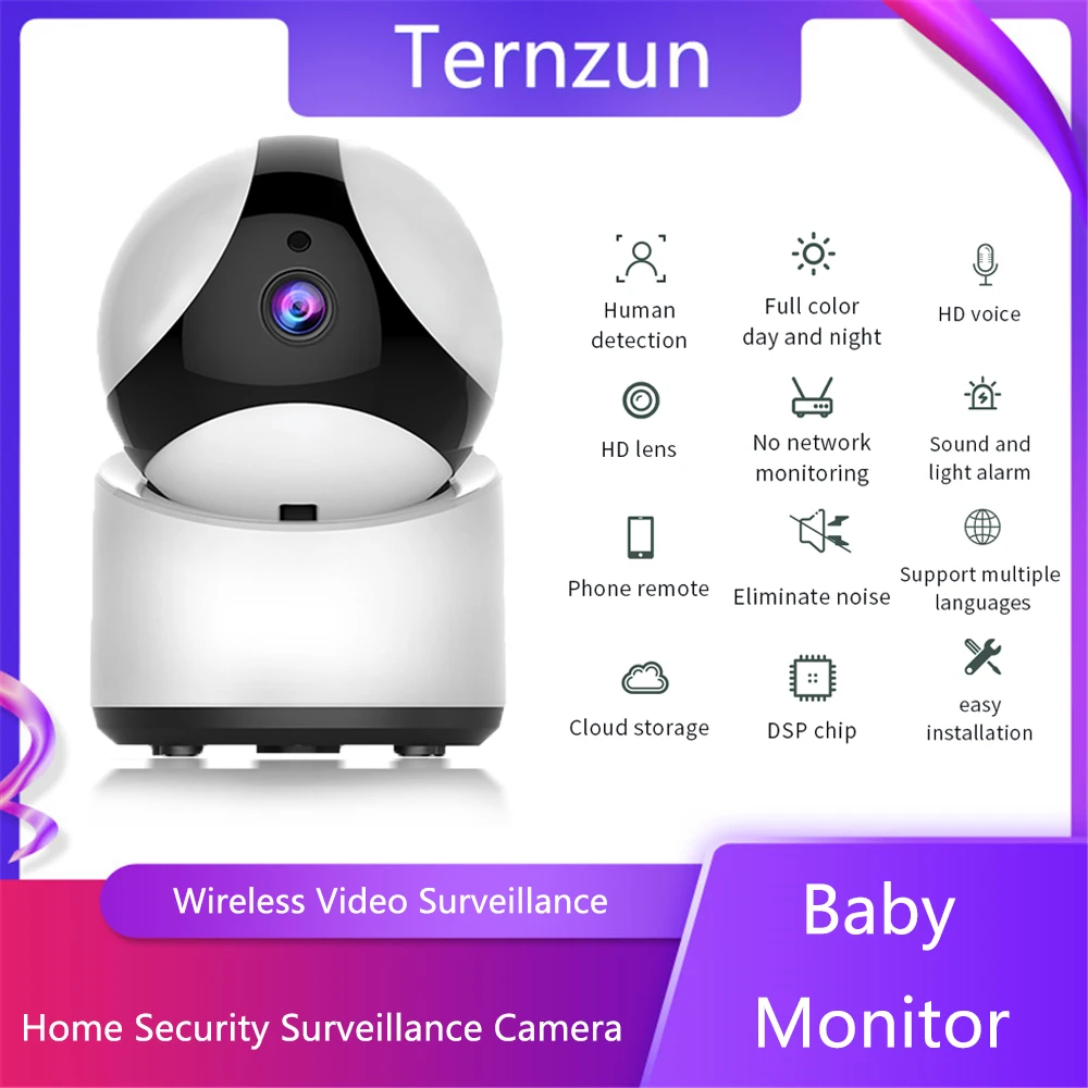 

1080P HD Baby Monitor Wifi Smart Home Security Video Surveilance Camera Two-way Intercom Pet Motion Detection