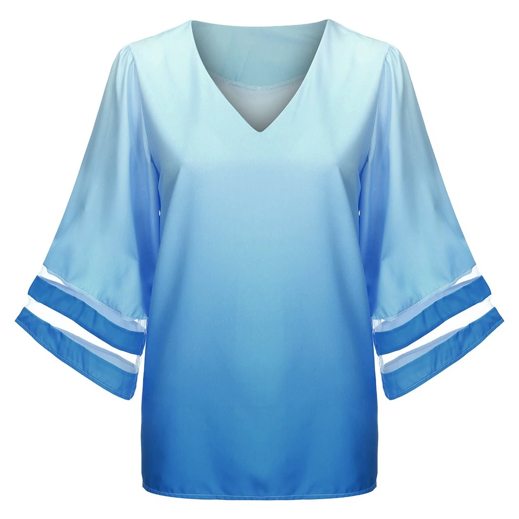 JAYCOSIN Fashion Loose Blouse V-Neck Women