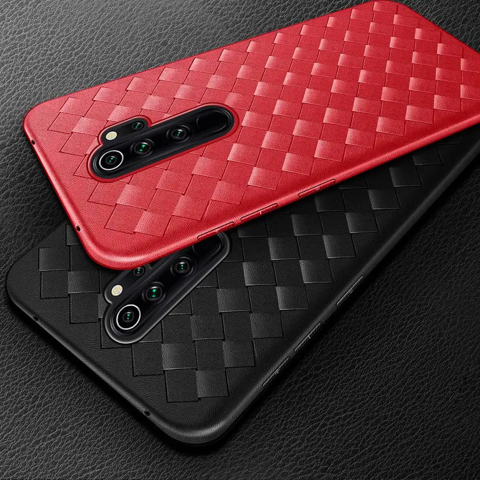 For Xiaomi Redmi Note 8 Pro Case Ultra Slim Weave Woven Grid Soft TPU