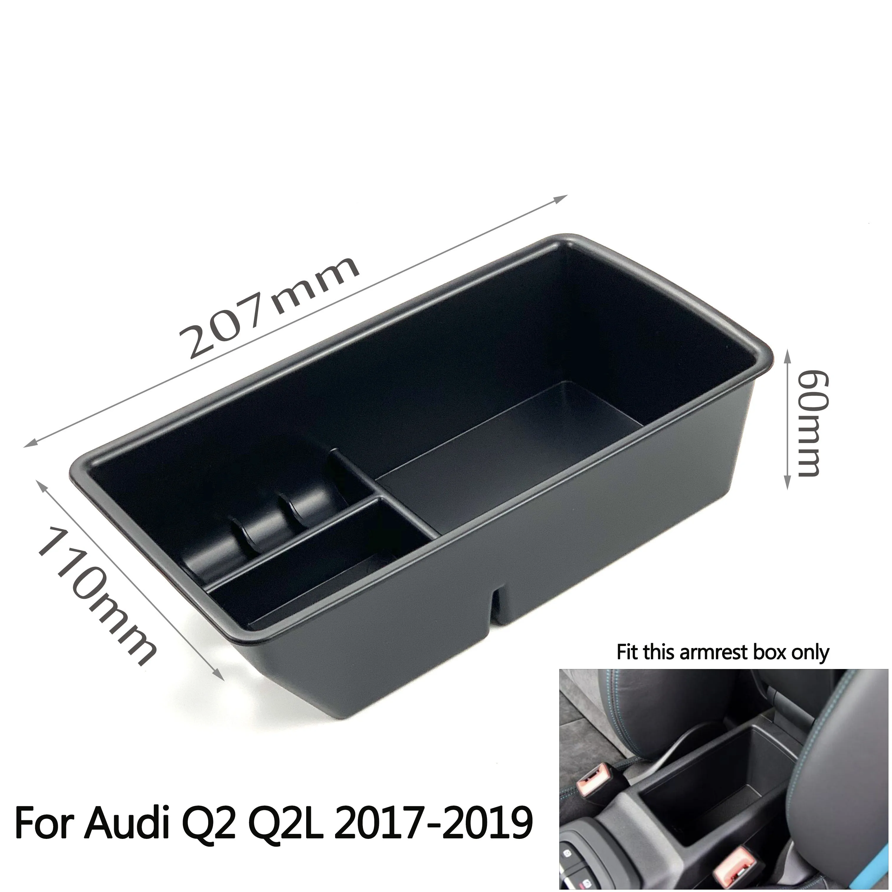 for Q2 Q2L Аксессуары для автомобилей с ручкой для межкомнатной двери подлокотники ящик для хранения Организатор Чехол для Audi A3 S3 A4 B8 B9 A5 S5 Q2 Q2L Q3 Q5 Q5L - Название цвета: for Q2 Q2L