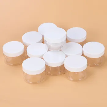 

12 Pcs Empty Clear Wide-mouth Refillable Storage Jars Containers for Crafts Lotions Cosmetics