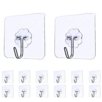 

14PCS Sucker hook Practical Useful Durable Strong Transparent Suction Cup Sucker Wall Hooks Hanger For Kitchen Bathroom 14pc