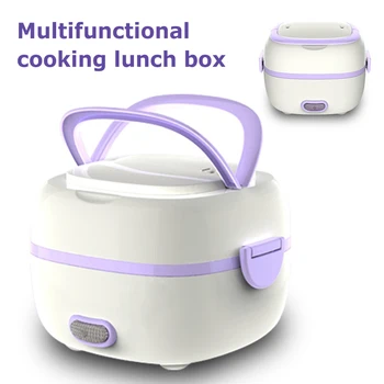 

Household Electric Lunch Box Rice Cooker Thermal Heating 2 Layers Portable Food Steamer Cooking Container Meal Lunch Box Heating