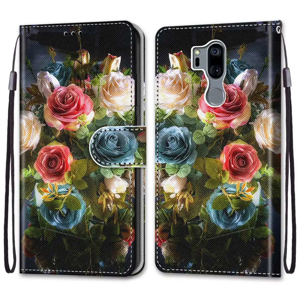 30 Чехол ThinQ из искусственной кожи для LG G7 ThinQ G8 ThinQ G7 Plus, чехол с цветочным рисунком для LG Q60 K50 K12 Prime Capa - Цвет: 30