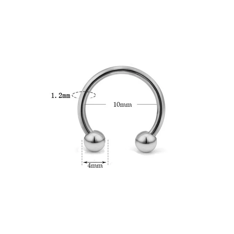 6 шт./компл. Нос Кольца винт C в форме подковы из нержавеющей стали, серьги-кольца для пирсинга перегородки носа, бижутерия для пирсинга, 16G спирали кольца, пирсинг тела, украшения