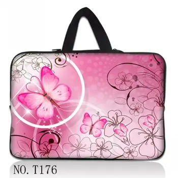 

13" Pink Butterfly Flower Laptop Sleeve Carry Bag Case Pouch For 13.3" Apple MacBook Pro,Air