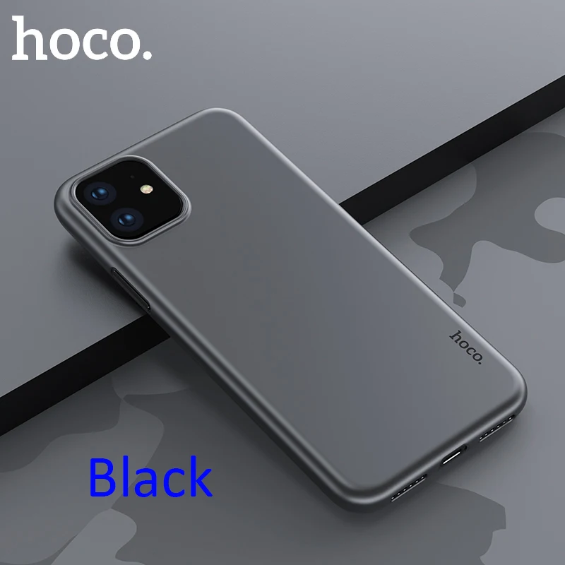 HOCO, прозрачный чехол для iPhone 11 Pro Max, тонкий, толщина 0,35 мм, цветной, полипропиленовый чехол для iPhone 11pro - Цвет: black