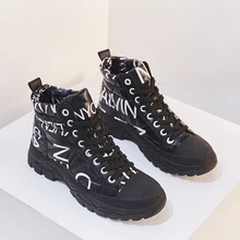 Популярная Новая осенне-зимняя обувь женские ботинки на плоской подошве модные удобные теплые женские ботинки Брендовые женские ботильоны