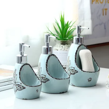 

Kitchen Ceramic Lotion Bottle Toilet Hand Washing Liquid Container With Soap Seat Bathroom Pump Header Shampoo Soap dispenser