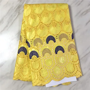 

African bazin riche fabric with brode Latest fashion embroidery bazin lace fabric with net lace 5 yards