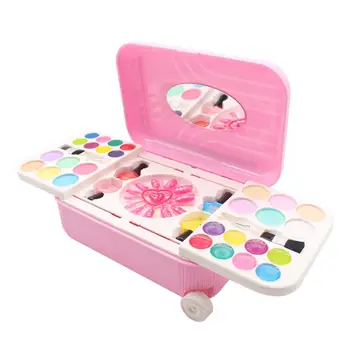 

Simulation Makeup Lipstick Nail Polish Model with Suitcase Girl Pretend Play Toy Kids Educational Toys for Children Gift