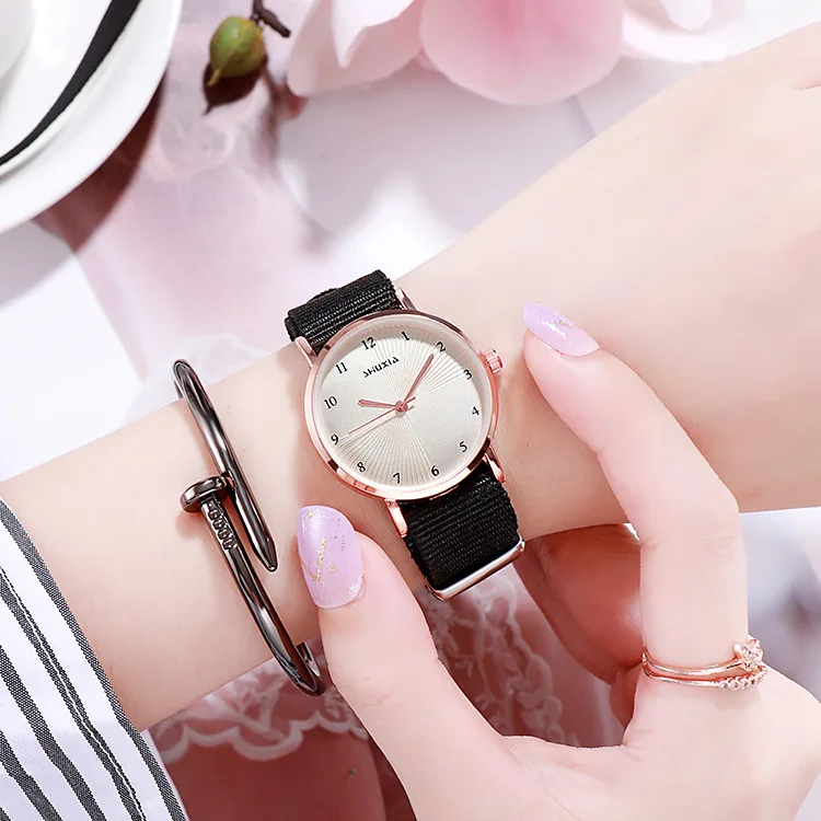 Часы для девочек детские часики простые текстильные часы на ремешке модные детские часы подарок для девочек часы JBRL детские часы Relogio Infantil - Цвет: black