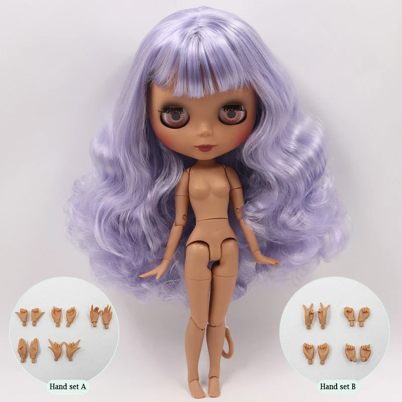 ICY Nude Blyth кукла на заказ № BL6005/1049 синий микс фиолетовые волосы 1/6 bjd, pullip, licca, jerryberry - Цвет: B doll with hand AB