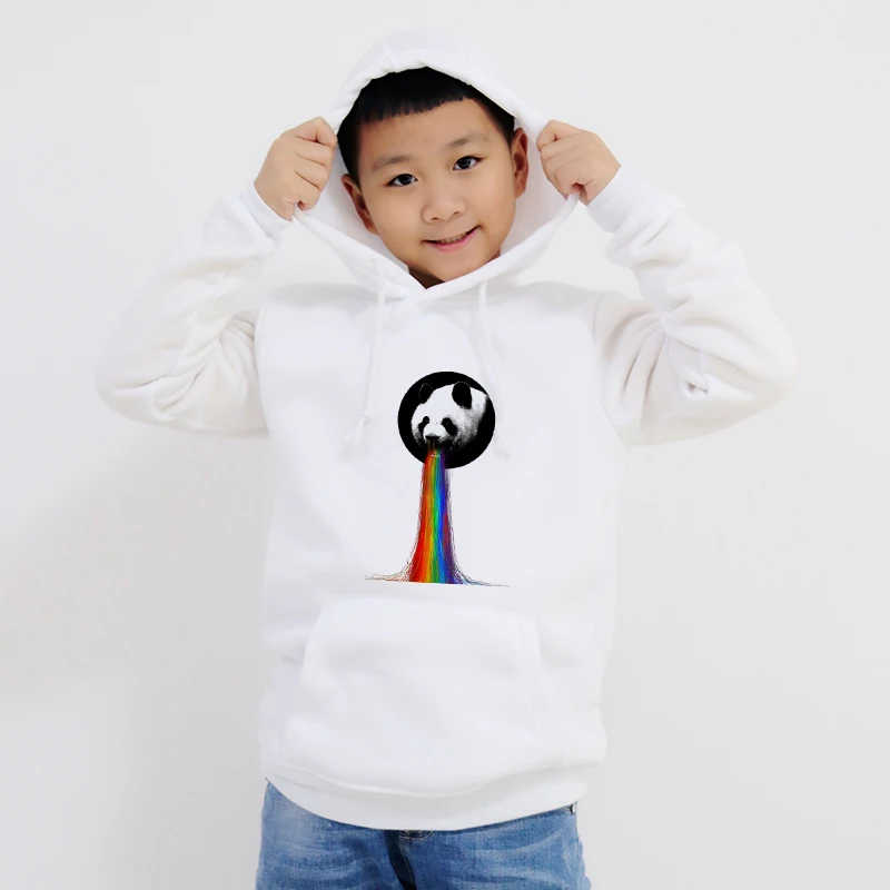 Hoodies 11 Новинка; толстовки с капюшоном для мальчиков и девочек; детские зимние плотные толстовки с милым принтом панды; костюм для малышей; Детские Бархатные Топы; костюм - Цвет: Hoodies 11