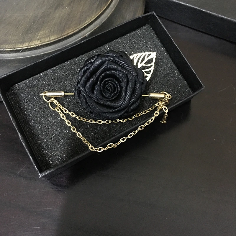 Flower Brooches Для мужчин Для женщин Ленточки нагрудные галстук-бабочка на булавке брошь на свадьбу, костюм вечерние пальто куртка сплав розы Цепи Броши со стразами для корсажа - Цвет: Flower Brooches
