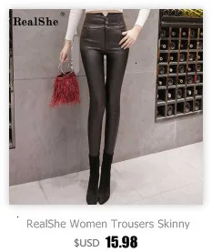RealShe джинсы для женщин с высокой талией, карманами и пуговицами, однотонные штаны-шаровары для женщин на осень и весну, повседневные уличные брюки для женщин