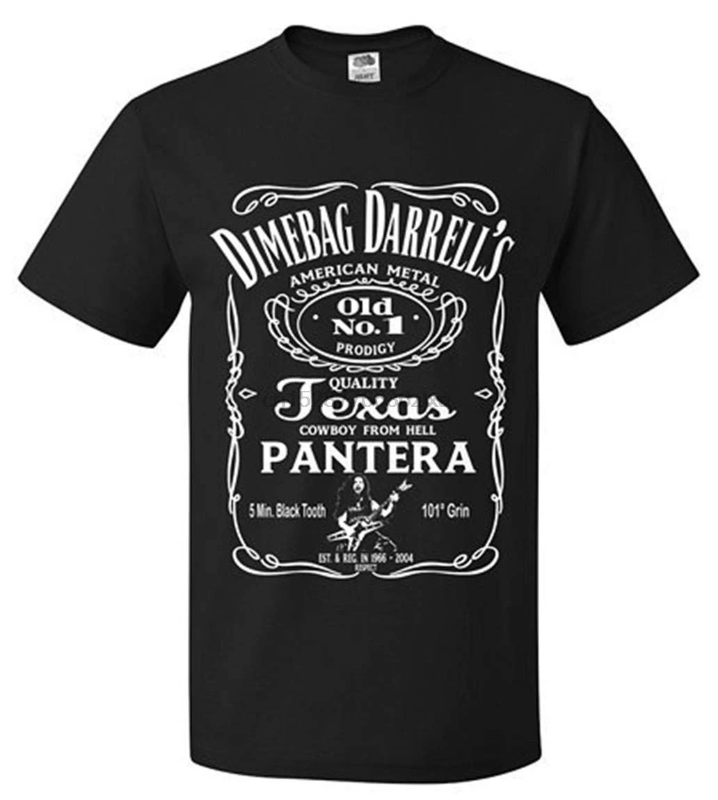 YEHDN Dimebag Darrell Tribute Mens T-Shirt RIP Metal Whiskey Tooth | Мужская одежда