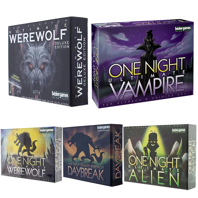 Английская версия One Night Ultimate Werewolf Daybreak настольная игра бренд Alien& Deluxe Edition карточная игра Daybreak вампир игрушка подарок