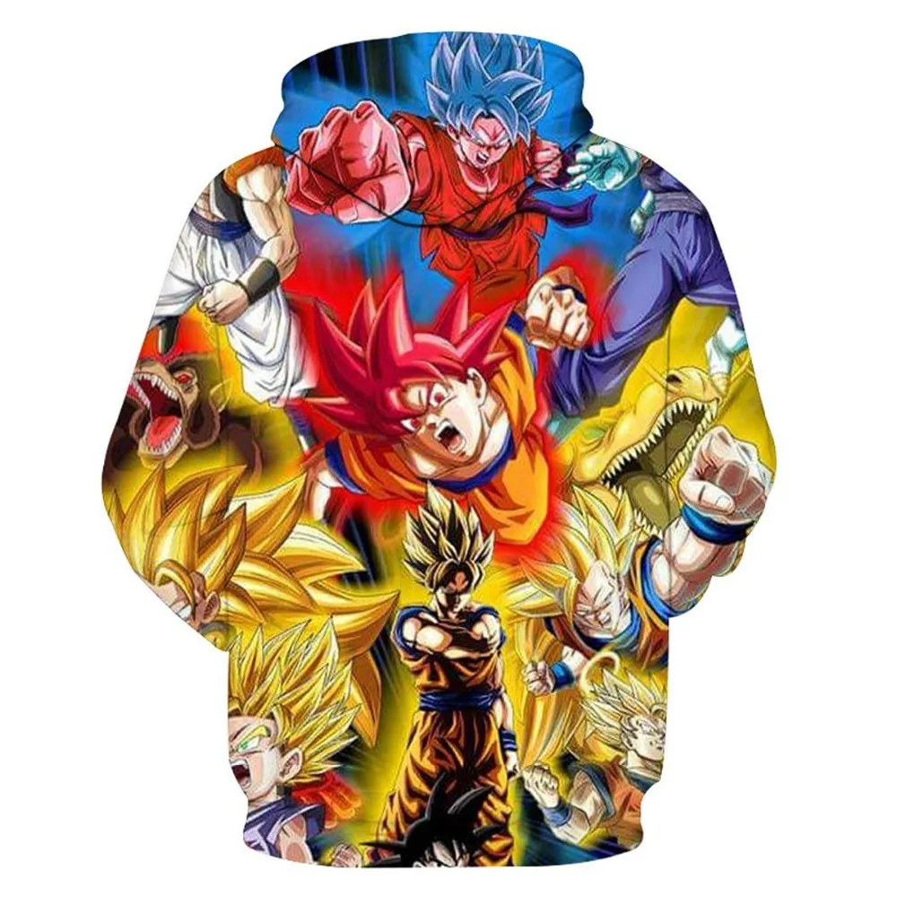 Dragon Ball Z Strong Goku 3D пуловер с капюшоном крутой мужской женский спортивный костюм Толстовка Harajuku свитера большого размера с капюшоном