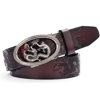 

Leather Belt for Men Fashion Men Belt-Leather Ratchet Belt for Men Automatic Buckle Belt Width:35mm Automatic belt