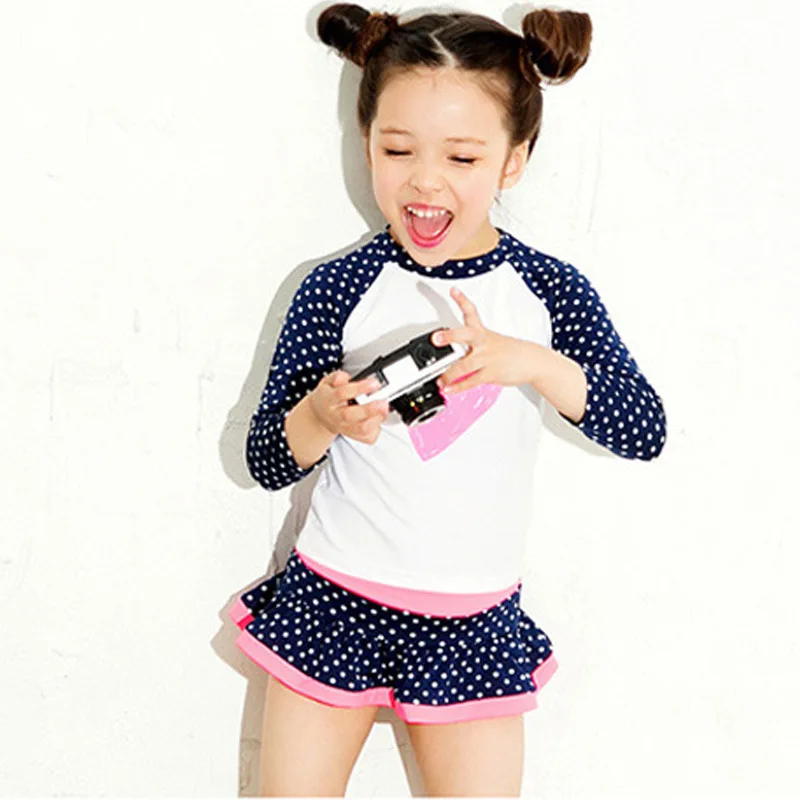 

KID'S Swimwear Little Girl Big Boy Split Skirt-Long Sleeve Sun-resistant Cute Princess Students Girls Baby Swimwear