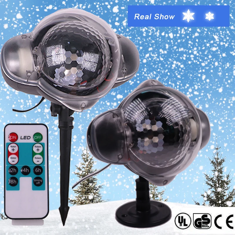 

Waterproof Snowflake Projection Lamp Snowfall Outdoor LED Light Display Projector Show Rotating Event Party Garden Decorations
