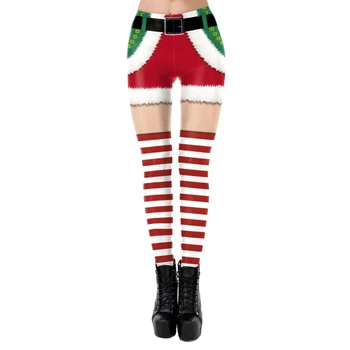 

Leggings Female Cute Christmas Stage Stage Cool Print Super Large Stretch Fashion New Funny Humor High Waist Was Thin