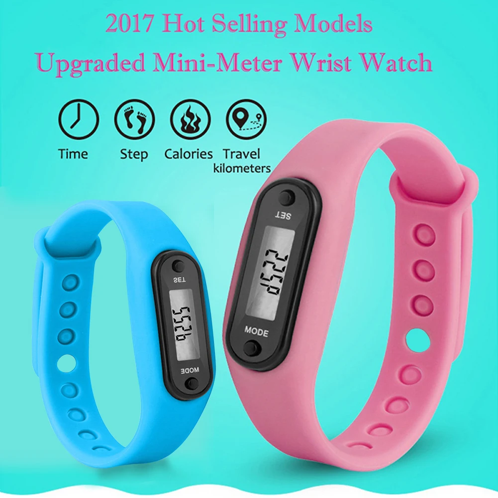 2020 Sport Smart Wrist Watch Bracelet Display Fitness Gauge Step Tracker Digital LCD Pedometer Run Step Walking Calorie Counter