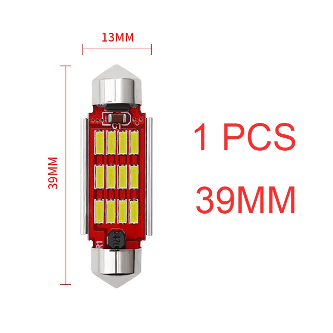 BraveWay 1 шт. 31 мм 36 мм 39 мм 41 мм светодиодный светильник C5W C10W супер яркий 4014 SMD Canbus без ошибок авто Интерьер Doom лампа для стайлинга автомобилей - Испускаемый цвет: 1PCS 39mm White