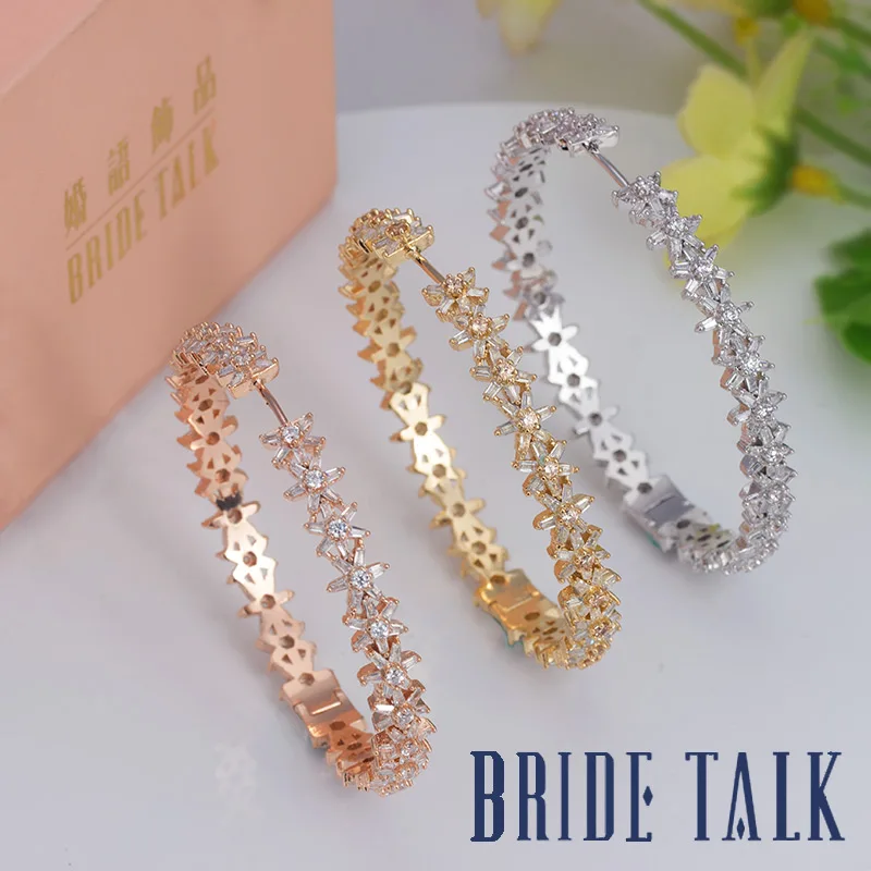 

Bride Talk Hotsale new multi layer cubic zircon micro paved full Cubic zirconia hoop earrings for women Girls jewelry