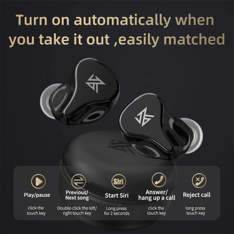 KZ Z1 Pro TWS True Wireless Bluetooth 5.2 Earphones Game Earbuds Touch Control Noise Cancelling Sport Headset