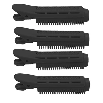 

4Pcs Natural Fluffy Hair Clip Self-Grip Curling Iron Hair Root Clip Curling Iron Curling Iron Hair Style Tool Black