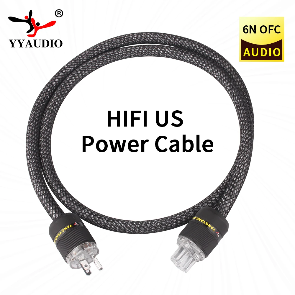 YYAUDIO Hifi AC Power Cord EU US Power Cable /2Pin 3Pin Cable Cord Pure