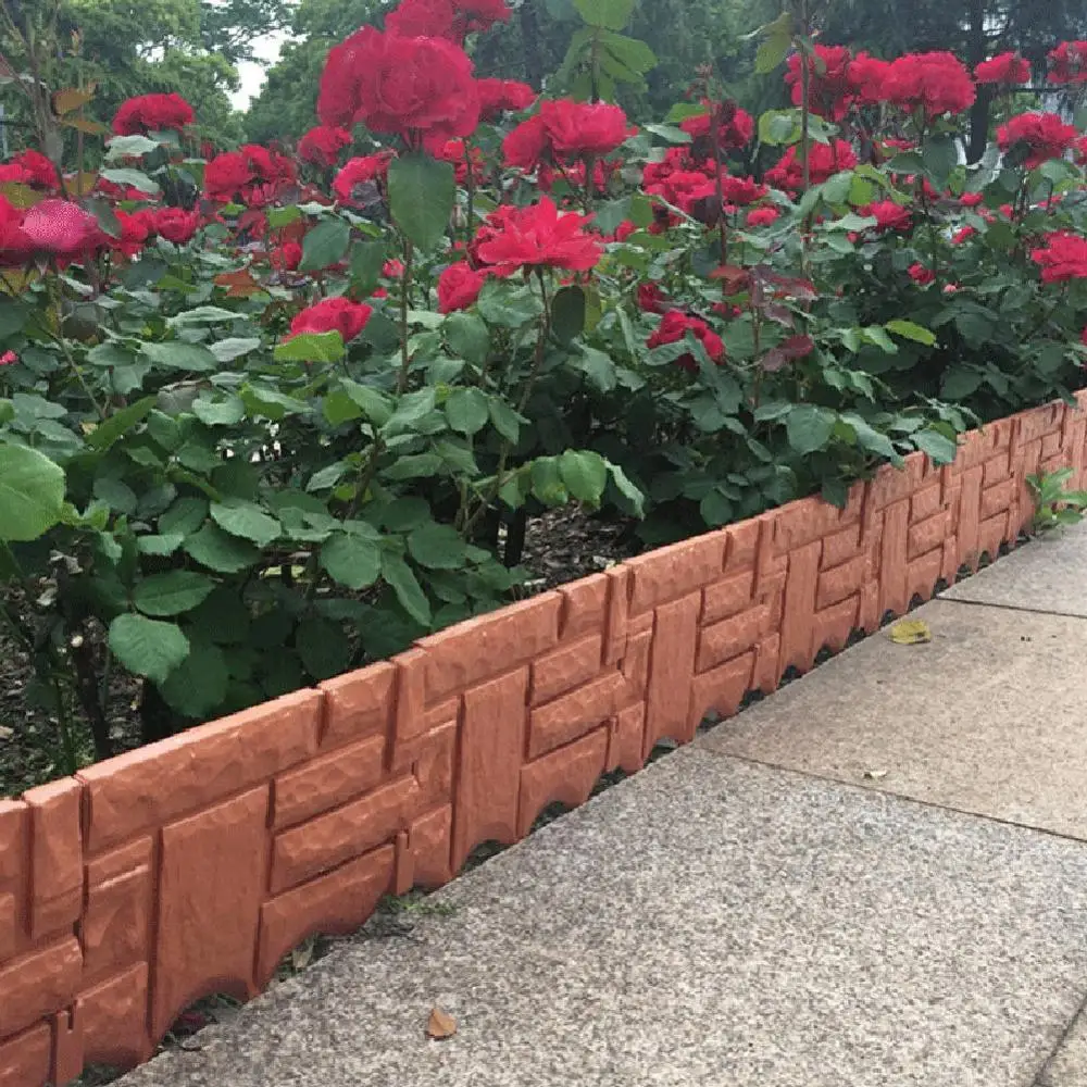 Garden Decoration Simulated Brick Cement Fence Plastic Garden Edging