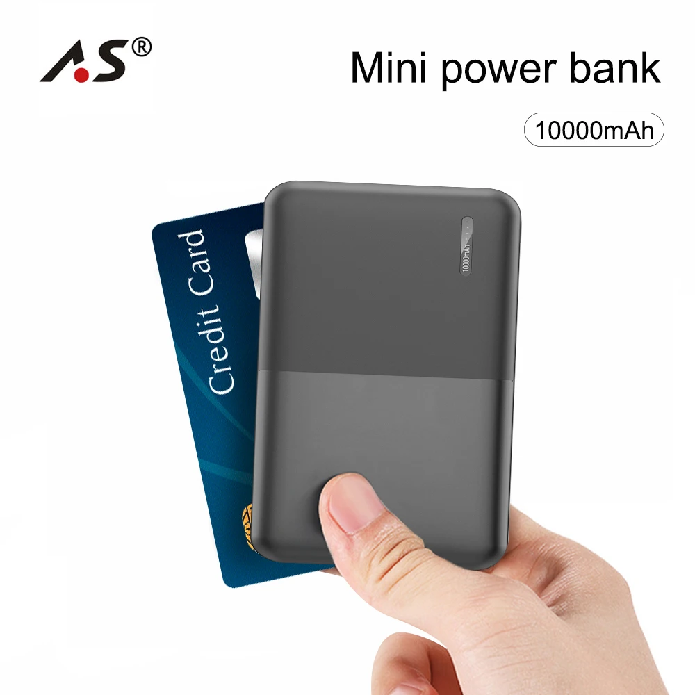 A.S 10000 мАч портативное зарядное устройство для зарядки mi ni Poverbank внешний аккумулятор зарядное устройство для Xiaomi mi 9 iPhone