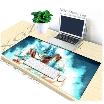 

XGZ Large Mouse Pad Anime Dragon Ball Blue Flame Black Lockedge Custom Computer Table Mat Natural Rubber Non-slip Csgo Gamer Xxl