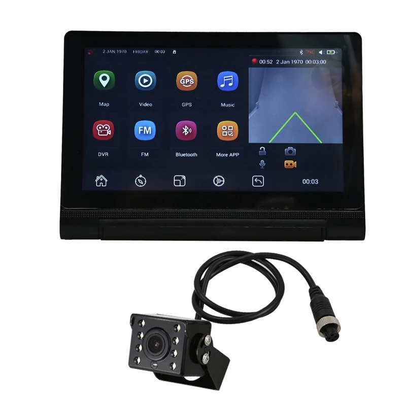 7 дюймов свяжитесь Экран Видеорегистраторы для автомобилей Камера Dashcam Full HD 1080P Android gps навигации WI-FI ADAS вождения Регистраторы для грузовика, автобуса, 12/24V